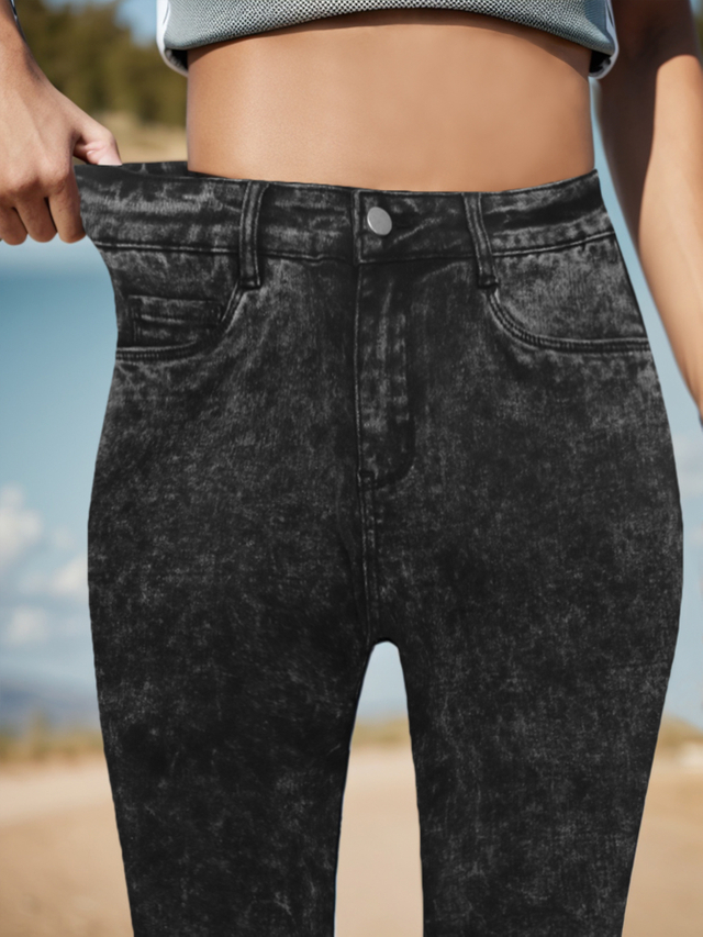 GILIPUR ストレッチスノーフレークスキニーパンツ CY043